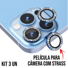 Película de Câmera Strass iPhone 12 Pro Max - Azul